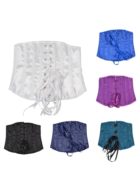 Women Corset Waist Trainer Short Bodice Rear Lacing Hooks Shaping Body Control Underbust Bustier Daily Casual Festival