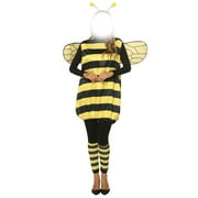Women Cosplay Costume Set Halloween Bee Dress with Wings Headband Leg Sleeves for Role-playing Accessories
