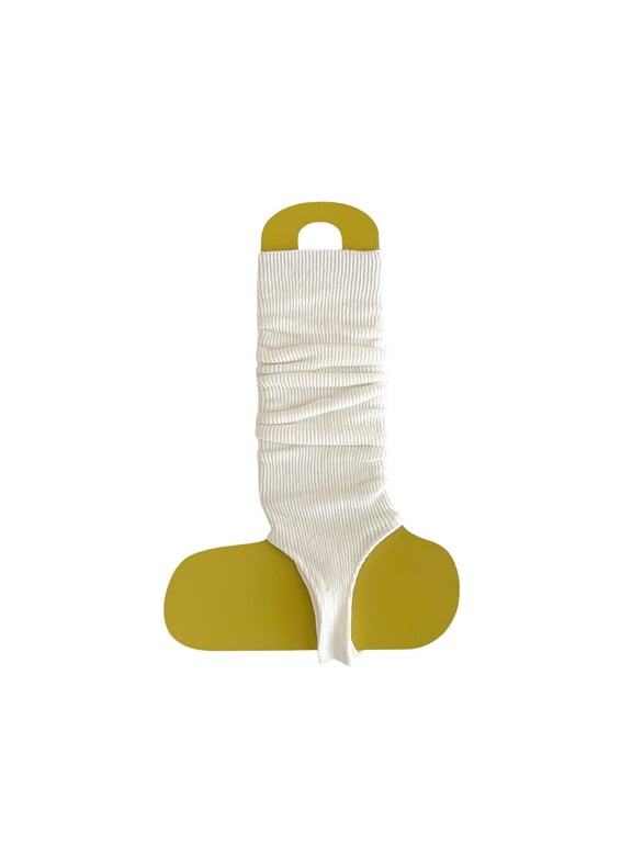 Women Cotton Ballet Stretch Foot Stirrup Socks Thin Over Calf Slouch Stockings