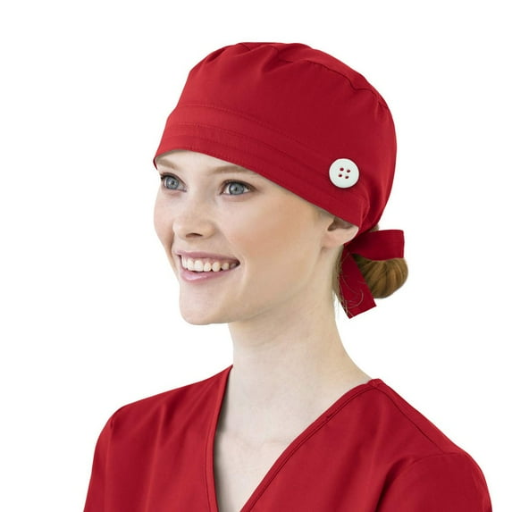 Women Cotton Bandage Adjustable Scrub Cap Sweatband Bouffant Hat Men/ Red Nurse Caps For Men And Women