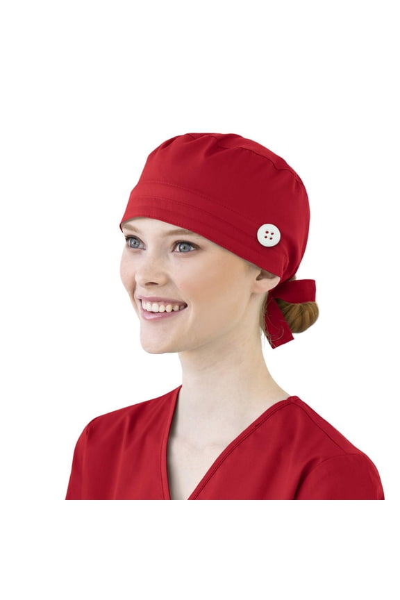 Women Cotton Bandage Adjustable Scrub Cap Sweatband Bouffant Hat Men/ Red Nurse Caps For Men And Women