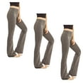 thumbnail image 1 of Women’s Cotton Bootcut Wide Waistband Yoga Pants, Charcoal Gray, 3-pack, Large, 1 of 8