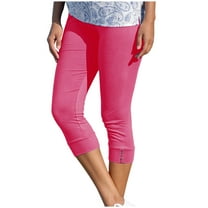 Women Cotton Capris Pants Cropped Pant Leg Cut Juniors Size Polyester Ladies Capris Summer Capris Pants Style C-148 Pinkl 3XL