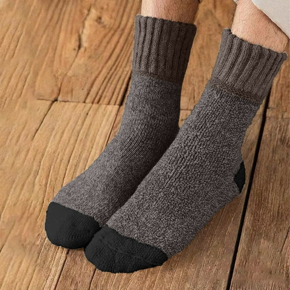 Women Cotton Crew Socks New Men's and Women's Winter Socks Are Comfortable Breathable Knitted Drawstring Mid Tube Socks Style B-82 Brown One Size