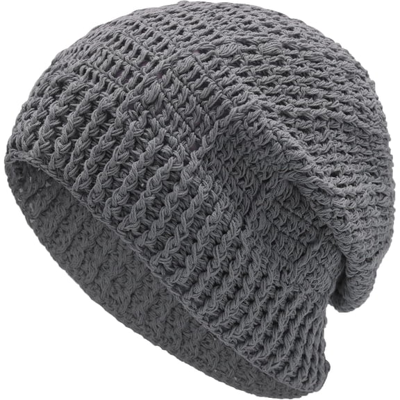 Women Cotton Crochet Slouchy Beanie Hat Handmade Knit Summer Skull Cap 1pcs