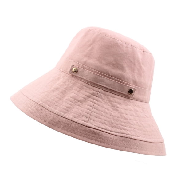 Women Cotton Foldable Fisherman Bucket Hat Big Wide Brim Sun Summer Beach Cap