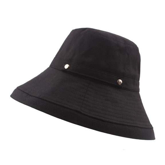 Women Cotton Foldable Fisherman Bucket Hat Big Wide Brim Sun Summer Beach Cap