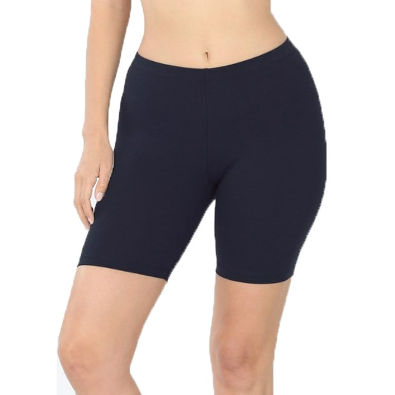 Women Cotton High Waist Active Bermuda Bike Short Leggings - 7 Women Cotton High Waist Active Bermuda Bike Short Leggings - 7