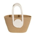 thumbnail image 1 of Women Cotton Large Tote Bag Beach Handbag Summer Woven Handmade Travel Purse - style3;, 1 of 6