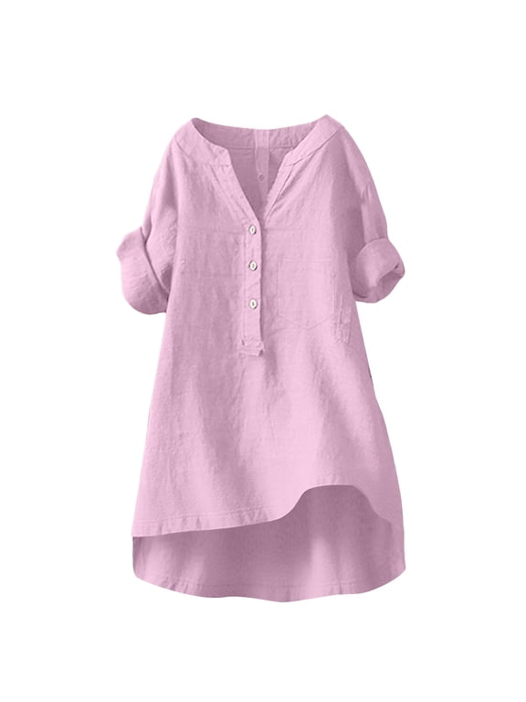 Women Cotton Linen Tops Linen T Shirts For Women Wrinkle Free Travel Clothes For Women Basic Tees For Women Tshirts Shirts For Women Custom Tshirts For Women Trending Womens Clothes