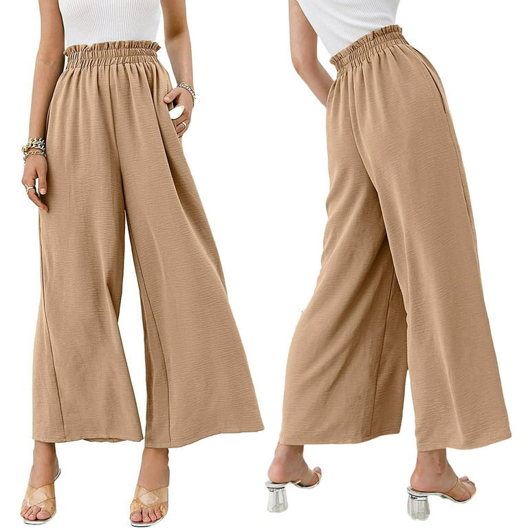 Linen Trousers Womens Women's Cotton Linen Solid Long Pants High