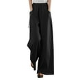 thumbnail image 1 of Women Cotton Loose Wide Leg Pants High Waist Straight Retro Literary Casual Trousers, 1 of 6