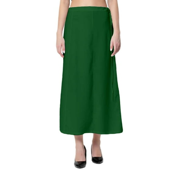 Women Cotton Shapewear Indian Saree Petticoat Underskirt Free Size Green