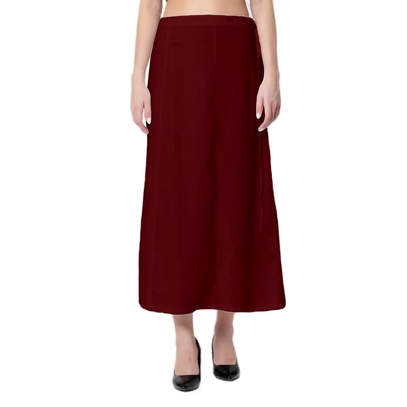Women Cotton Shapewear Indian Saree Petticoat Underskirt Free Size Maroon