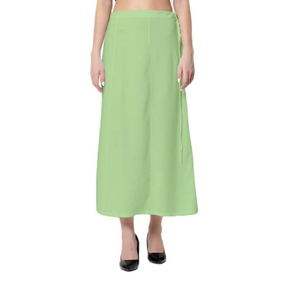 Women Cotton Shapewear Indian Saree Petticoat Underskirt Free Size Mint Green