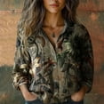 thumbnail image 1 of Women Cotton Shirt Printed Fashion Button Down Shirts Casual Tops Long Sleeve Blouse Bronze, 1 of 3