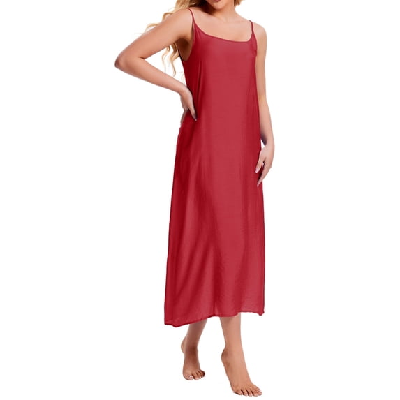 Women Cotton Silk Long Slip Full Slip For Under Dress Camisoles Slip Dress Petticoat