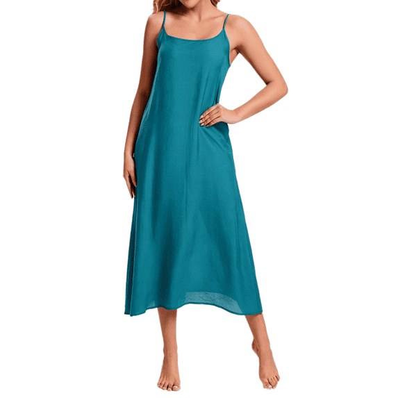 Women Cotton Silk Long Slip Full Slip For Under Dress Camisoles Slip Dress Petticoat