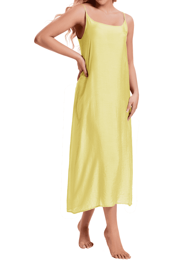 Women Cotton Silk Long Slip Full Slip For Under Dress Camisoles Slip Dress Petticoat