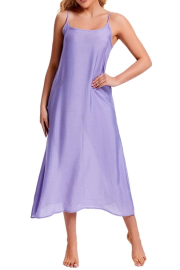long camisole for under dress LB LIFEBEST Women's Full Slips Cami Long Spaghetti Strap Under Dress at Amazon Women's Clothing store