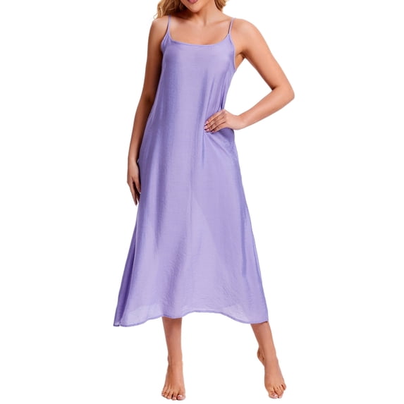 Women Cotton Silk Long Slip Full Slip For Under Dress Camisoles Slip Dress Petticoat