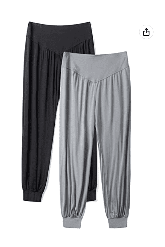 Women Cotton Soft Sports Harem Pants Everyday Casual Indoor or Outdoor Exercise Yoga Dance (Black, Dark Gray, Gray)