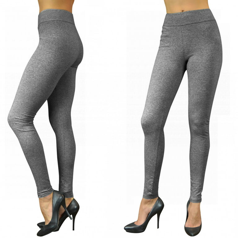 Women Cotton Spandex Ankle Length Yoga Leggings Pants Workout Sports Gym  Grey Sm 
