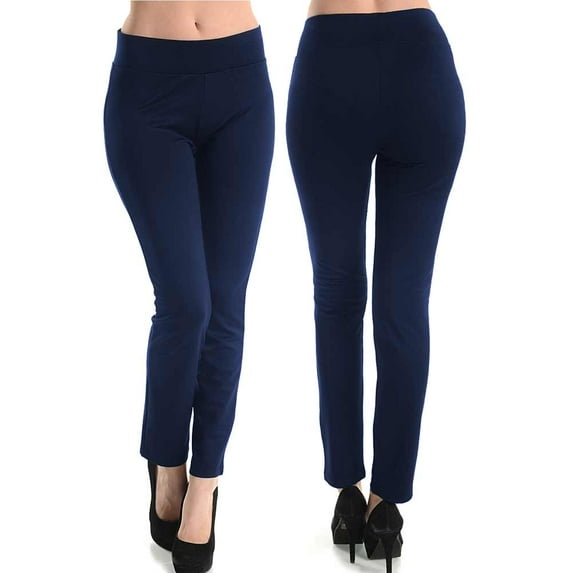 Women Cotton Spandex Ankle Length Yoga Leggings Pants Workout Sports Gym Navy Sm