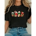 thumbnail image 1 of Women Cotton Tshirt Christmas Coffee Women Sweets Winter Cozy Xmas Coffee Lovers T-Shirt Comfort Tshirt Women, 1 of 7