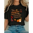 thumbnail image 1 of Women Cotton Tshirt Pumpkin Spice Is My Favorite Season Autumn Leaves Fall T-Shirt Comfort Tshirt Women, 1 of 7