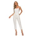thumbnail image 1 of Women Cotton and Linen Pants Sexy Jumpsuit Sling Wide Leg Jumpsuit, 1 of 1