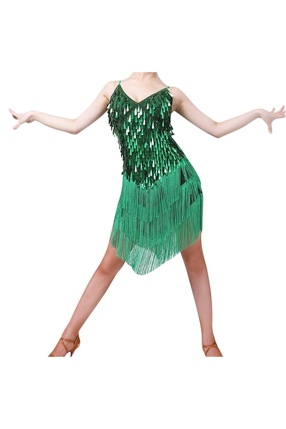 Women Court Dress Dress Solid Color Belly Dance Suit Green