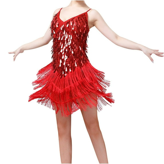 ZQUUVOU Women Court Dress Dress Solid Color Belly Dance Suit Red