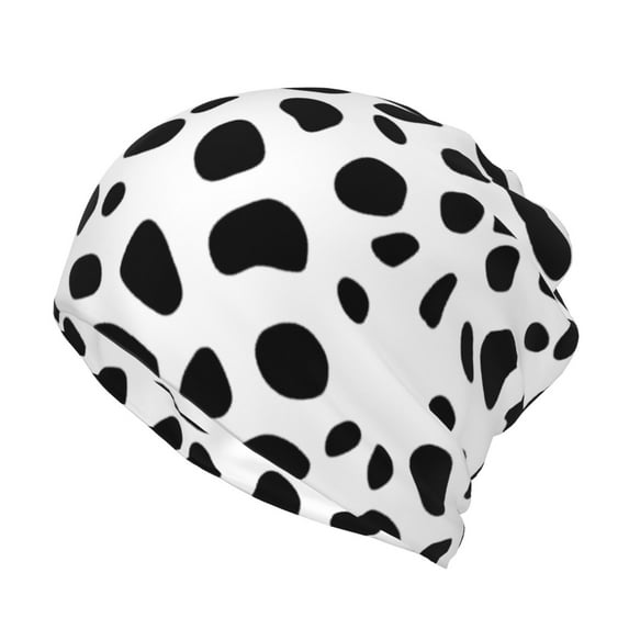 Women Cow Spots Slouchy Beanie Hat Stretch Turban Hats Headwear Caps Baggy Skull Sleep Scarf