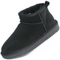 thumbnail image 1 of Women Cow Suede Leather Mini Snow Boots Winter Casual Warm Faux Fur Lined Ankle Outdoor Boots, 1 of 8
