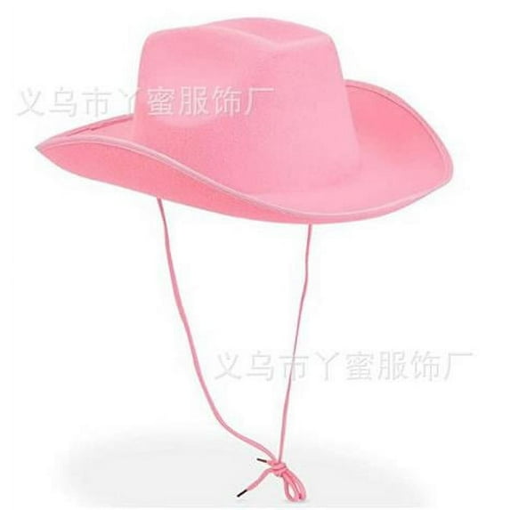 Women Cowboy Cowgirl Hat Summer Western Style Furry Trim Wide Brim Sun Hat Beach Cap