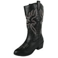 thumbnail image 1 of Women Cowgirl Cowboy Stitched Mid Calf Forever Boots Pointy Toe Western Black / Colored Stitching 9, 1 of 4