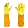thumbnail image 2 of Long Garden Gloves For Thorn Protection - Cowhide Rose Pruning Gloves For Women & Men 2 of 13