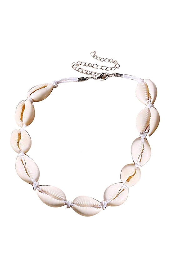 Women Cowrie Shell Beaded Hand Woven Choker Necklace Hawaiian Beach Jewelry