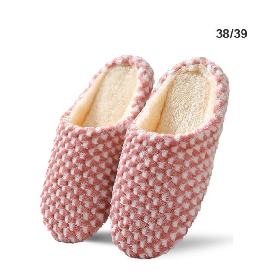 Women Cozy Cotton Slippers Slip On Warm House Shoes Indoor Comfy Warm Bedroom Slippers Home Slippers for Winter Size 5-12