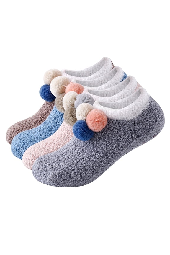 Women Cozy Super Soft Low Cut with Grippers Lounge Socks