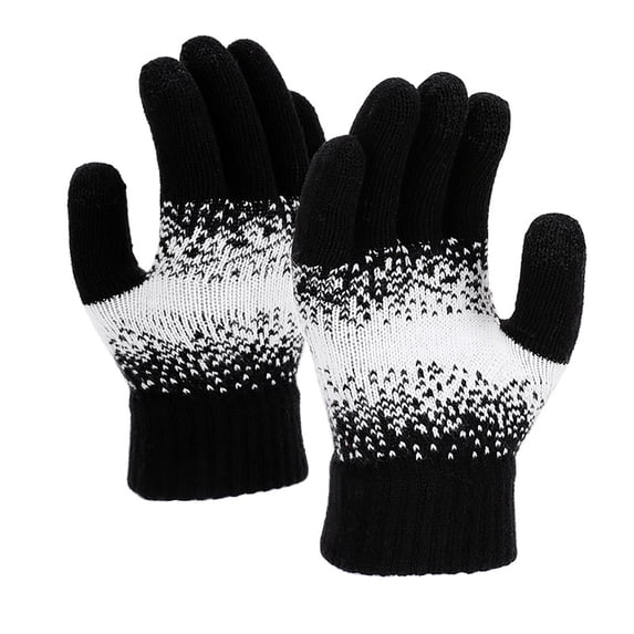 Touchscreen Tech Women Cozy Winter Knit Five Finger Gloves Touchscreen Fleece Thick Warm ...