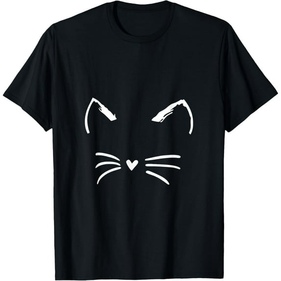 Women Crazy Cat Lady Girls Cute Cat Face T-Shirt