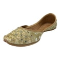 thumbnail image 1 of Women Cream Gold Designer Juti Punjabi Jutti Ethnic Mojari Handmade Sandals US 8/ EURO 38.5, 1 of 5