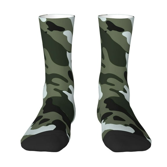 Women Crew Graphic Print Tube Socks Army Camouflage Pattern Design Ladies Socks