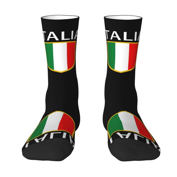 Women Crew Graphic Print Tube Socks Italia Italian Flag Italy Pattern Design Ladies Socks