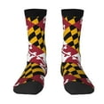 thumbnail image 1 of Women Crew Graphic Print Tube Socks Maryland-Flag Pattern Design Ladies Socks, 1 of 7