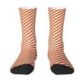 thumbnail image 1 of Women Crew Graphic Print Tube Socks Orange And White Striped Pattern Design Ladies Socks, 1 of 7