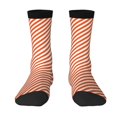 thumbnail image 1 of Women Crew Graphic Print Tube Socks Orange And White Striped Pattern Design Ladies Socks, 1 of 7
