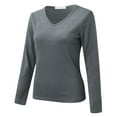 Women Crew Neck Lined Thermal Thermal Underwear Slim Tops Long Sleeve